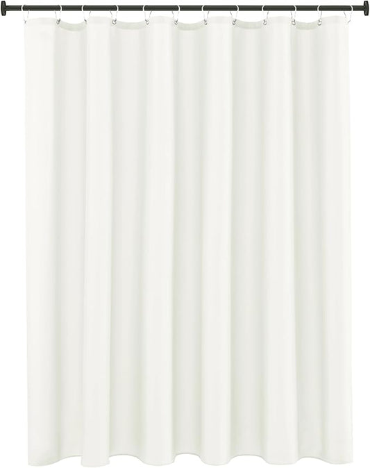 Biscaynebay Hotel Quality Fabric Shower Curtain Liners 72" X 72", Ivory Water Resistant Bathroom Curtains Rust Resistant Grommets Weighted Bottom Hem Machine Washable