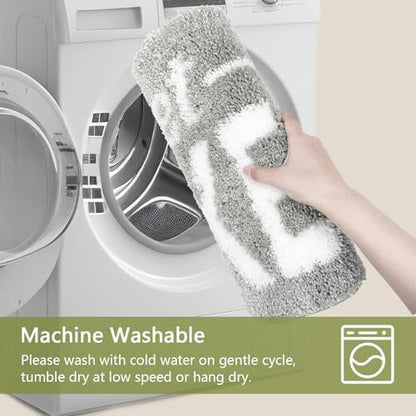 Get Naked Bathroom Rugs - Funny Bath Mats for Bathroom Non Slip Cute Carpet for Floor Decor Water Absorbent Bath Rugs for Sink Bathtub and Shower Gray 20" x 32"