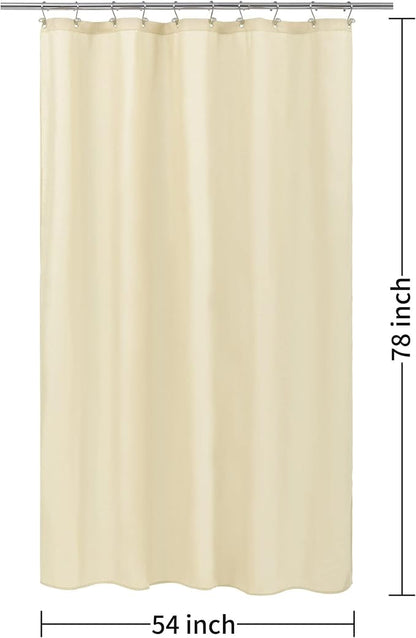 ALYVIA SPRING 54x78 Stall Waterproof Fabric Shower Curtain or Liner Cream | 2 Magnets, Soft Cloth & Hotel Quality, Machine Washable, Light-Weight, Long Stall Size