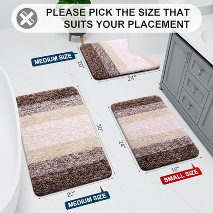 Arotive Microfiber Bathroom Rugs, Shaggy Soft Absorbent Bath Rug, 40x24