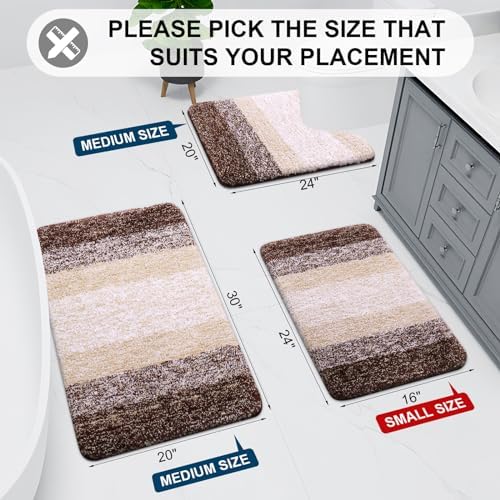 Arotive Microfiber Bathroom Rugs, Shaggy Soft Absorbent Bath Rug, 44x32