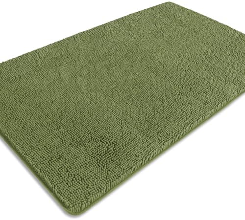 Bathroom Rugs 36 x 60 Inch – Extra Large Bath Mat | Absorbent and Washable Thick Chenille Bath Rugs Non-Slip Runner Rug for Bathroom, Shower, Tub(Sage)