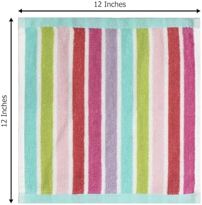 ORIGINAL KIDS Wash Cloth - 100% Cotton Set of 12 Washcloths - Pink Multi