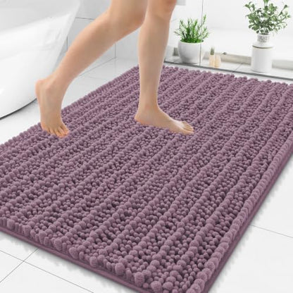 Smiry Bathroom Rugs 48X32, Extra Soft Rubber Backing Chenille Bath Mats