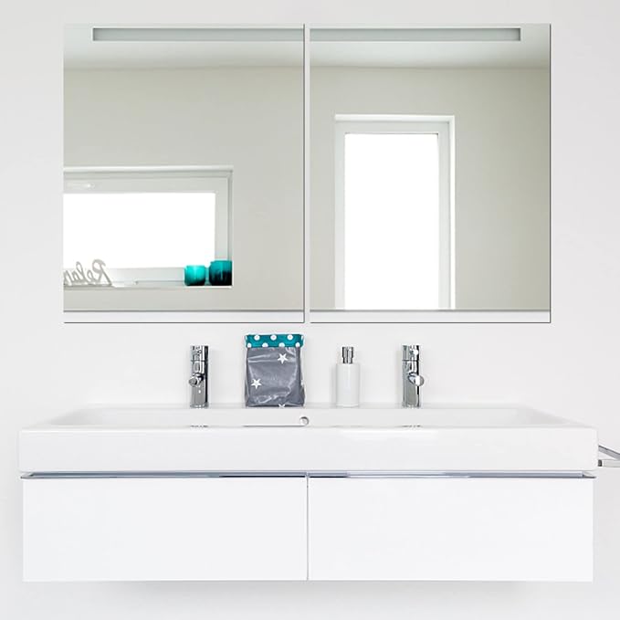 Acrylic Mirror Sheet for Wall, 15.7" x 19.6" x 1Pcs | Large Rectangular Mirror Tiles Frameless Wall Mounted Mirror Self-Adhesive Mirror Stickers for Vanity Bedroom Home Decor