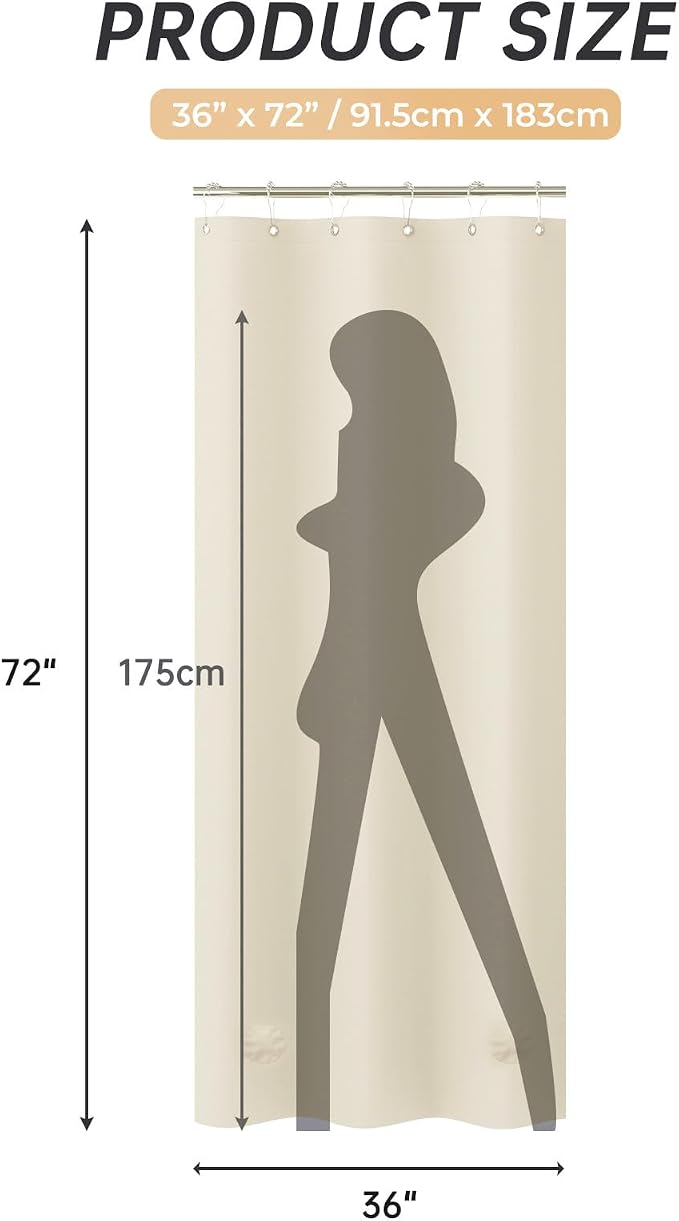 AmazerBath Stall Shower Curtain 36x72, Beige Shower Curtain Plastic, Small Shower Curtain Liner Cream Heavy Duty Thick PEVA, Walk in Shower Liner with 2 Weighted Stones and 6 Grommet Holes