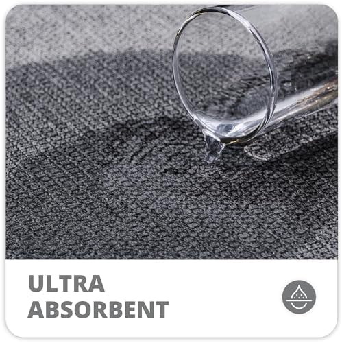 Bath Mat,Ultra Thin Bathroom Rugs,Rubber Bath Mats for Bathroom,No Slip Bath Rug,Quick Dry,Machine Washable,Low Pile,Absorbent,Shower Outside,Sink,Home Decor Accessories.Dark Grey,1'8"x2'8"(20x32inch)