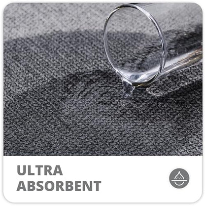 Bath Mat,Ultra Thin Bathroom Rugs,Rubber Bath Mats for Bathroom,No Slip Bath Rug,Quick Dry,Machine Washable,Low Pile,Absorbent,Shower Outside,Sink,Home Decor Accessories.Dark Grey,1'8"x2'8"(20x32inch)
