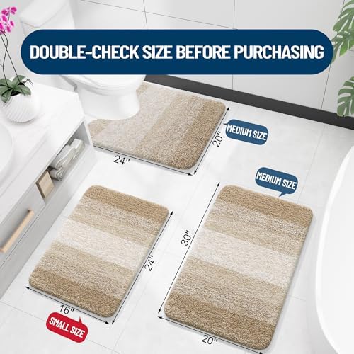 OLANLY Luxury Toilet Rugs U-Shaped 24x20, Soft Absorbent Microfiber Mat