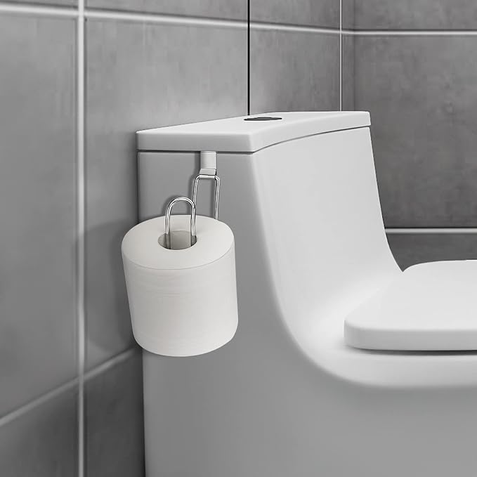 Over the Tank Toilet Paper Holder, Metal Toilet Paper Holder, Chrome | Toilet Paper Roll Holder, Bathroom Toilet Paper Storage, Space Saving for Bathroom