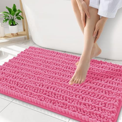 Smiry Bathroom Rugs 34X21, Extra Soft Rubber Backing Chenille Bath Mats
