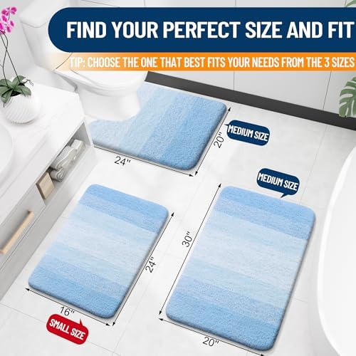 OLANLY Bathroom Runner Rug 47x20, Extra Soft Absorbent Microfiber Bath Rugs