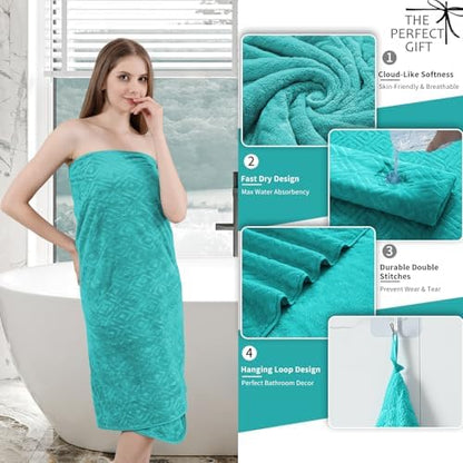 Bath Towel Set of 4 Extra Large Bath Sheet 35"x70" Oversized Bath Towel Soft Microfiber Bathroom Towel for Adults Highly Absorbent Quick Dry Towel Set for Bathroom,Hotel,Shower Bath Sheet Teal Blue