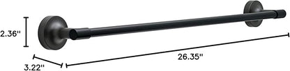 Franklin Brass Voisin (4-Pack) Bathroom Set Matte Black 24" Towel Bar Rack, Toilet Paper Holder, Hand Towel Holder, Hook | Bathroom Accessory Set Towel Holder Hardware Set VOI64-MB