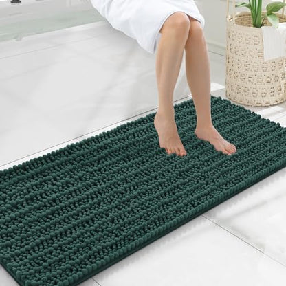 Smiry Bathroom Rugs 47X20, Extra Soft Rubber Backing Chenille Bath Mats