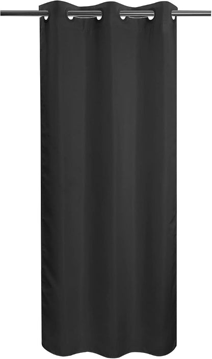 River Dream No Hook Stall Shower Curtain or Liner Microfiber Black, 36x74 | Waterproof Small Fabric Shower Curtain Set for Narrow Stall, Bottom Magnets, Soft & Machine Washable, 36W x 74H