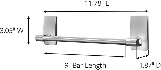 Command Towel Bar with Water Resistant Strips, Organize Your Bathroom, Easy to Open Packaging