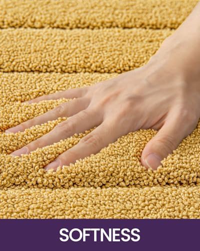 DEXI Bathroom Rugs 32x20, Non-Slip and Absorbent Bath Mat, Yellow