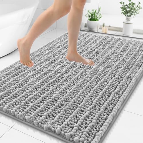 Smiry Bathroom Rugs 48X32, Extra Soft Rubber Backing Chenille Bath Mats