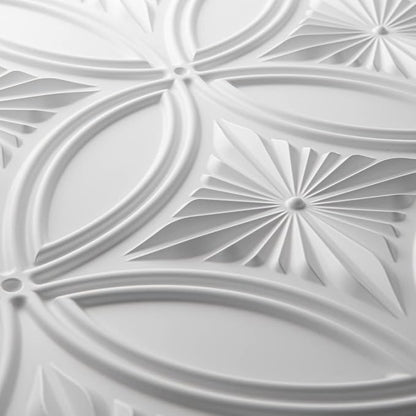 Art3d Decorative PVC Drop Ceiling Tile 2ft x 2ft in White,Glue up Ceiling Panel 24 x 24in.12pcs | Waterproof, Break-Proof, Wipeable Surface, Scratch Resistant, Compatible with Grid System, Ideal for Commercial Spaces