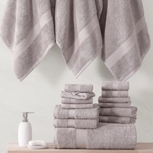 LANE LINEN Bath Towel Set 100% Cotton 18 Piece Soft Absorbent - Platinum