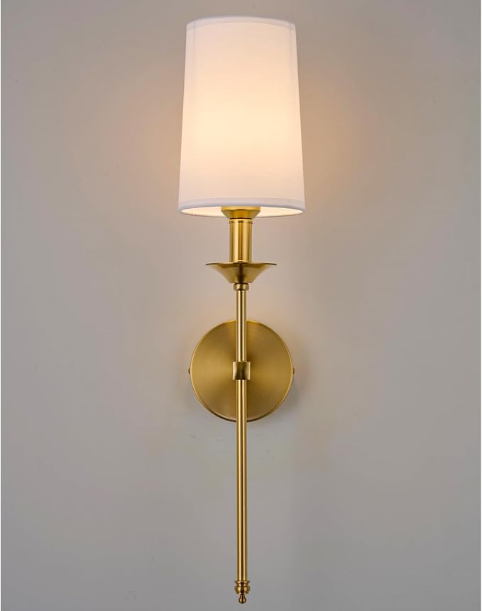 PASSICA DECOR Hardwired Wall Sconces Set of 2 Candle Gold Wall Light for Bedroom Living Room Vanity Hallway Farmhouse Wired Bathroom Sconce