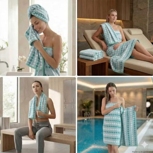 Microfiber Bath Towels 2-Pack | 27x54 Inches, Ultra Absorbent & Quick-Dry | Lightweight Travel Towels for Gym, Yoga, Sports & Spa | Fits Body & Hair | Lint-Free & Machine Washable t