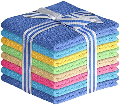 Elaine Karen 100% Cotton Washcloths 8 Pack, Showering, Body & Face, 12x12