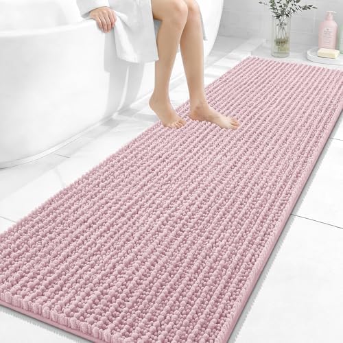 OLANLY Bathroom Runner Rugs 70x24, Thick Soft Absorbent Chenille Bath Rugs