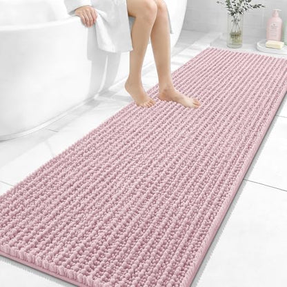 OLANLY Bathroom Runner Rugs 70x24, Thick Soft Absorbent Chenille Bath Rugs