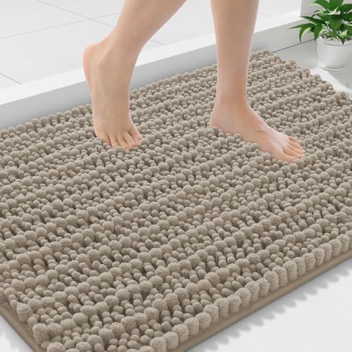 Smiry Bathroom Rugs 59X24, Extra Soft Rubber Backing Chenille Bath Mats