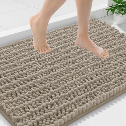 Smiry Bathroom Rugs 59X24, Extra Soft Rubber Backing Chenille Bath Mats
