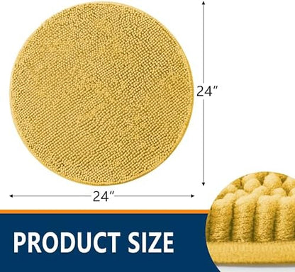 Smiry Round Bathroom Rugs 24X24, Chenille Extra Soft Absorbent Bath Mat