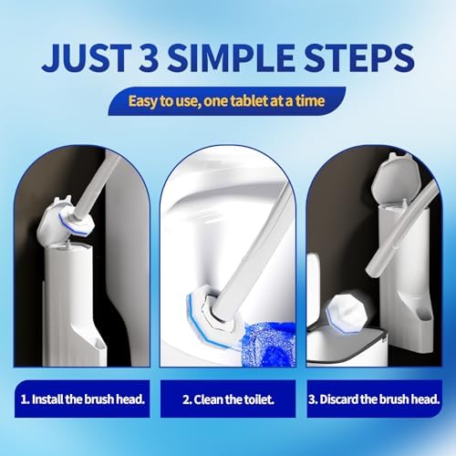 Toilet Bowl Cleaner Wand Refills Compatible with CLOROX, 20 Count Disposable Toilet Brush Refills, Replacement Heads for Toilet Cleaning System, Blue