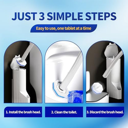 Toilet Bowl Cleaner Wand Refills Compatible with CLOROX, 20 Count Disposable Toilet Brush Refills, Replacement Heads for Toilet Cleaning System, Blue