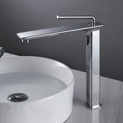 Bathroom Faucet Brushed Gold Brass Basin Cold and Hot Water Mixer Sink Tap-Black Tall(Chrome Tall)