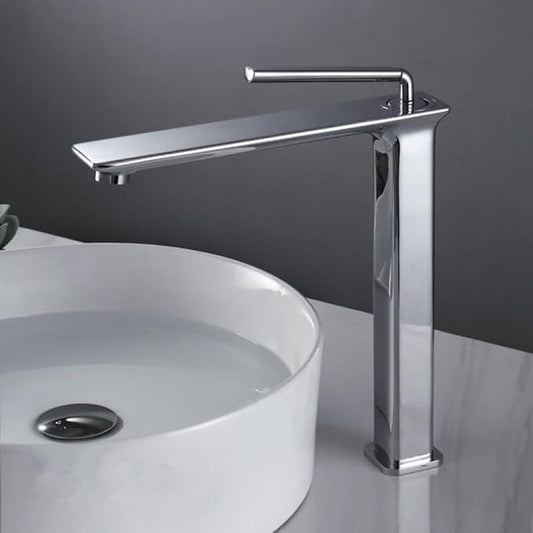 Bathroom Faucet Brushed Gold Brass Basin Cold and Hot Water Mixer Sink Tap-Black Tall(Chrome Tall)