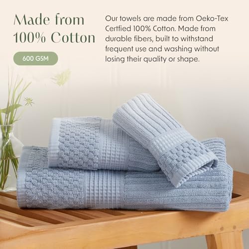Springtree Home Oversized Bath Towel Set | 2-Pack | 100% Cotton | Blue