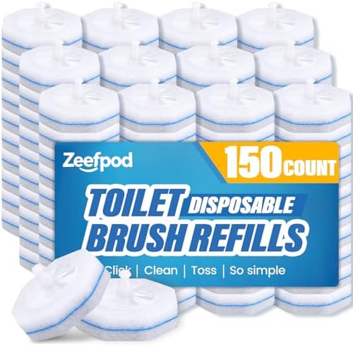 150 Pack Toilet Brush Refills, Disposable Toilet Cleaning Pads