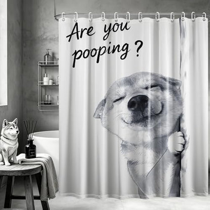 Funny Dog Shower Curtain Cool Shiba Inu, 70x72 Inchs