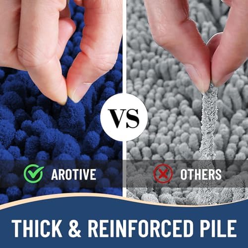 Arotive Bathroom Rugs Mat 30x17, Soft Absorbent Chenille Shaggy Bath Mat