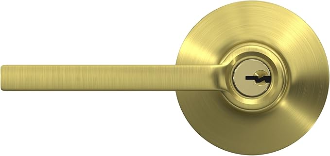 Schlage F51A LAT 716 Latitude Door Lever, Keyed Entry Lock, Aged Bronze