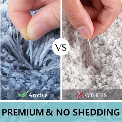 Arotive Microfiber Bathroom Rugs, Shaggy Soft and Absorbent Bath Rug, 24x24