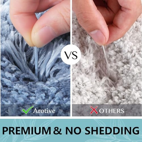 Arotive Microfiber Bathroom Rugs, Shaggy Soft Absorbent Bath Rug, 47x24