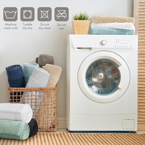 Madison Park Splendor Reversible 100% Cotton Bath Runner 24 x 72, Charcoal