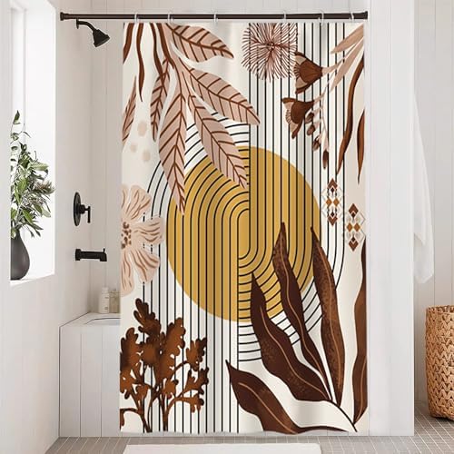 Boho Brown Shower Curtain for Bathroom 54x72 Inch