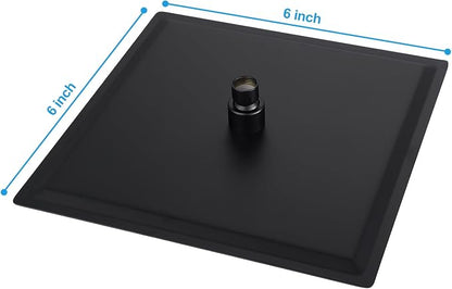 Lordear Rain Shower Heads High Pressure, Rainfall Showerhead for Bathroom Fixed Mount, 6 Inch Large Square High Flow Shower Head (Matte Black)