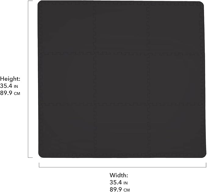 FloorPops Black Puzzle Interlocking Floor Tiles FPF 6361