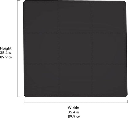 FloorPops Black Puzzle Interlocking Floor Tiles FPF 6361