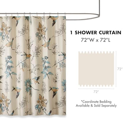Madison Park Farmhouse Cotton Shower Curtain, 72"x72", Khaki
